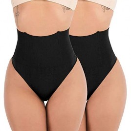 2 Pack Waist Cincher Girdle Thong Shapewear Tummy Control Panties Slimmer Body Shaper Butt Lifter Waist Trainer Panty