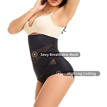 COHTB Women's Tummy Control Shapewear Panties Hi-Waist Body Shaper Underwear Butt Lifter Slimming Briefs