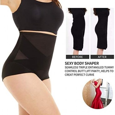 GANAYAN Shapewear for Women Tummy Control High Waisted Body Shaper Briefs Girdle Panties