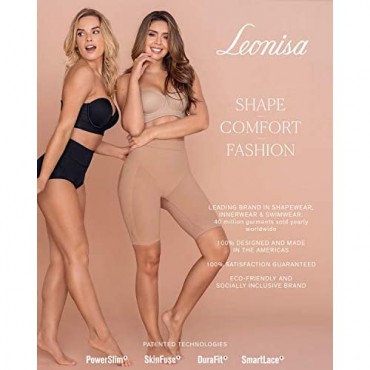 Leonisa everyday tummy control thong for women - Butt lifter effect underwear Beige