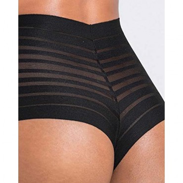 Leonisa lace stripe high waist compression tummy control thong for women