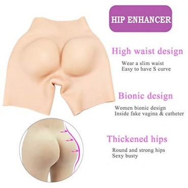 Liifun Realistic Padded Silicone Panties Fake Vagina Shorts Butt Shaper Control Shorts Crossdressing Hip Enhancer Underwear