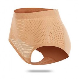 Majurphy Women's Padded Panties Mid Waist Underwear Seamless Butt Lifter Hip Enhancer Panty Hip Pads Shapewear