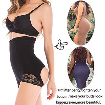 SAYFUT Women's Butt Lifter Shaper Seamless Tummy Control Hi-Waist Thigh Slimmer