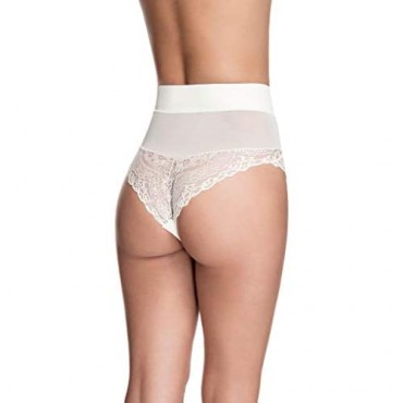 Squeem - Brazilian Flair Women's Slimming Mid Waist Lace Brazilian Panty