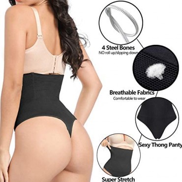 Women Thong Shapewear Tummy Control Panties High Waisted Shapewear Seamless Butt Lifter Slimming Body Shaper
