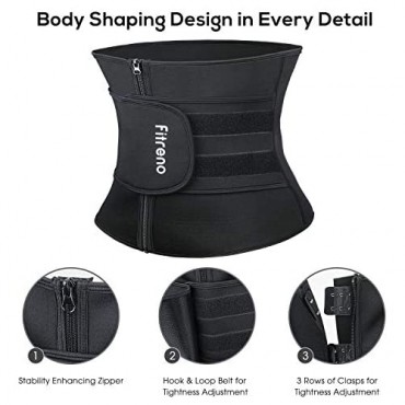 Fitreno Corset Waist Trainer for Women Sweat Band Waist Trimmer Belt for Body Shaping