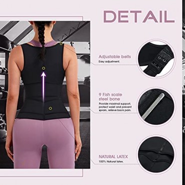 Latex Waist Trainer Vest Workout Vest for Women Plus size Waist Cincher Latex Corset Vest Double Belt Adjustable Straps