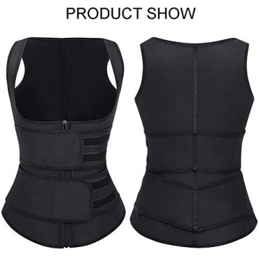 Lover-Beauty Latex Waist Cincher Vest Shapewear Tank Top Workout Corset for Women Weight Loss Doubel Belt Underbust Corset L