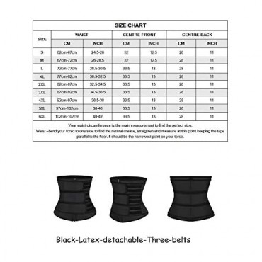 MASS21 Latex Waist Trainer for Women Three Belts Waist Trainer Waist Slimmer with Detachable Straps