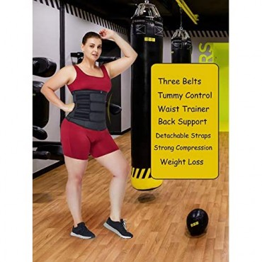 MASS21 Latex Waist Trainer for Women Three Belts Waist Trainer Waist Slimmer with Detachable Straps