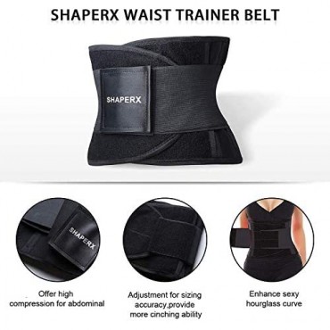 SHAPERX Women Waist Trainer Belt Waist Trimmer Body Shaper Sports Girdles Workout Belt