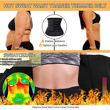 SLIMBELLE Waist Trainer Corset Trimmer Belt for Women Alpha Therapy Waist Cincher Sauna Sweat Belt Sports Girdle Weight Loss