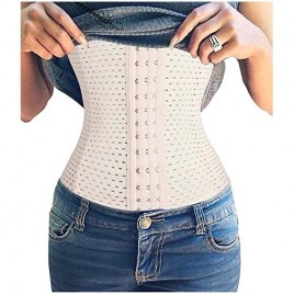 TINGLU Waist Trainer Corset Breathable and Invisible Waist Shaper Training Waist Cincher for Women Tummy Control(XL Beige1)