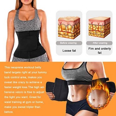 TrainingGirl Women Waist Trainer Cincher Belt Tummy Control Sweat Girdle Workout Slim Belly Band for Weight Loss