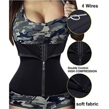 Ursexyly Women Waist Trainer Corset Zipper Hook Shapewear Double Control Body Shaper Tummy Fat Burning Waist Cincher