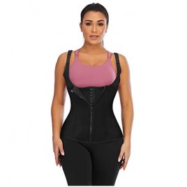 Waist Trainer Corset for Weight Loss Tummy Control Sport Workout Body Shaper Black with Adjustable Straps