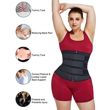 Wonder-Beauty Waist Trainer for Women Weight Loss Latex Waist Cincher Tummy Control Sport Girdles with YKK Zipper