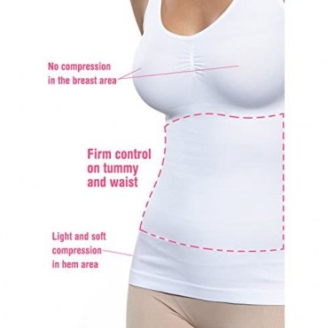 Beilini Women's Tank Top Cami with Tummy Firm Control Shaper Feature