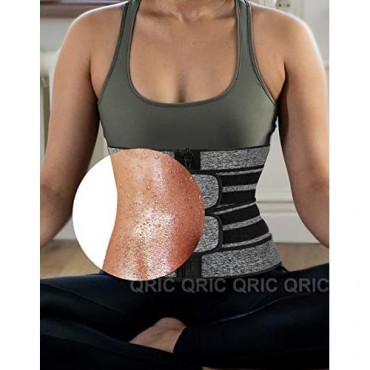 Qric Waist Trainer for Women Body Shaper Corset Sport Cincher Sweat Belt Workout Fitness