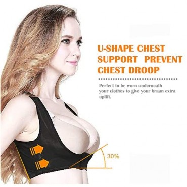 Refial Chest Brace Up for Women Chest Support Posture Corrector Shapewear Tops Breast Support Posture Corset Bra Black