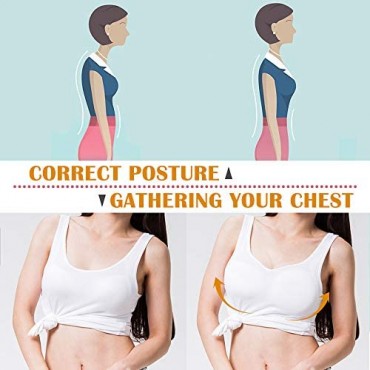 Refial Chest Brace Up for Women Chest Support Posture Corrector Shapewear Tops Breast Support Posture Corset Bra Beige
