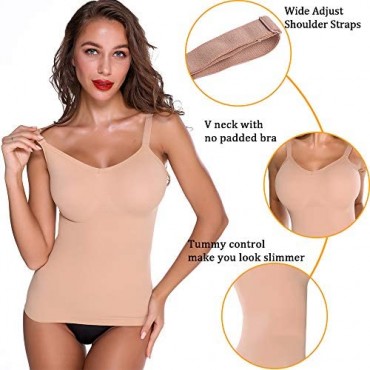 SHAPERIN Women's Slimming Cami Shaper with Built in Bra Tummy Control Camisole Tank Top Shapewear Body Shaper
