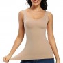 Shapewear Tank top Tummy Control Slimming Padded Camisole with Built in Bra top Body Shaper cami for Women (Beige  XL)