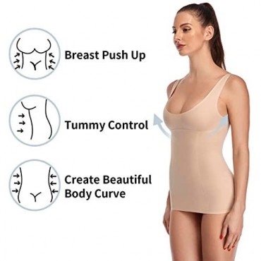 SLIMBELLE Women’s Seamless Shapewear Tank top Smooth Compression Tummy Firm Control Cami Shaper Stretchy Body Shaper