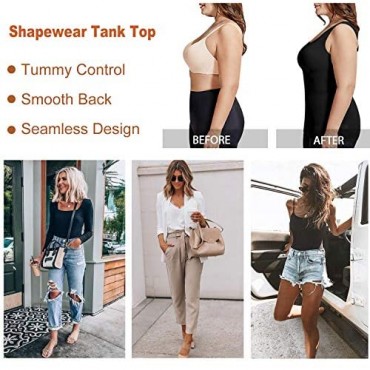 Tummy Control Camisole for Women Shapewear Tank Tops with Built in Bra Slimming Compression Top Vest