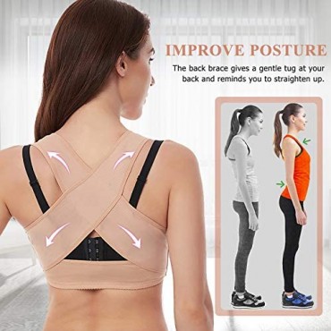 Werena Chest Brace Up for Women Posture Corrector Shapewear Tops Back Brace Support Bra Shaper X-Strap Vest