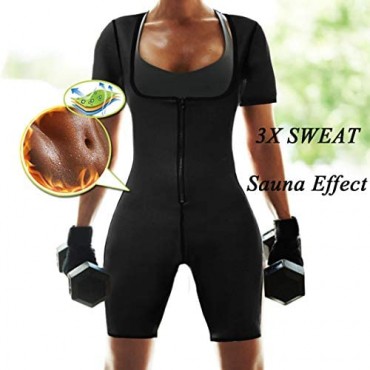 ALVAGO Womens Sauna Suit for Weight Loss Full Body Shapewear Bodysuit Sweat Neoprene Slimming Workout Shaper with Sleeves