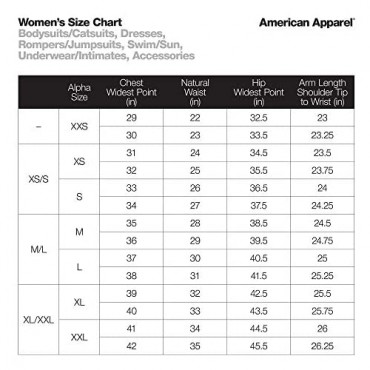 American Apparel Women's Cotton Spandex Long Sleeve Bodysuit