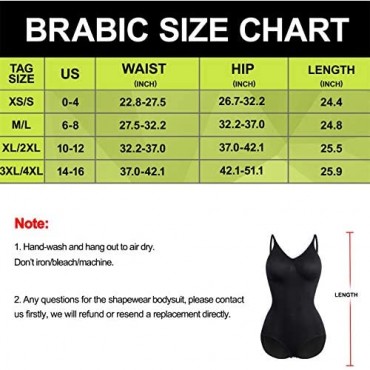 BRABIC Bodysuit Shapewear for Women Tummy Control Panties Seamless Sleeveless Tops V-Neck Camisole Jumpsuit