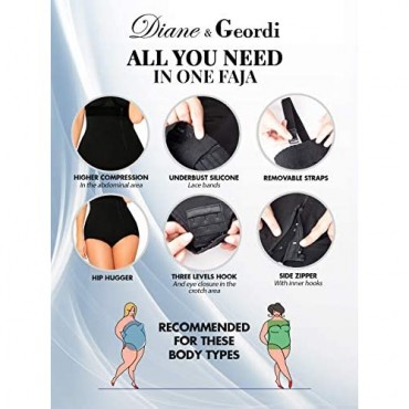 DIANE & GEORDI 2405F Fajas Colombianas Reductoras y Moldeadoras Strapless Tummy Control Shapewear