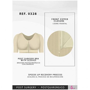 FAJAS SALOME 0328-3 Front Closure Post Surgery Support Bra w/Sleeve Arm Shaper