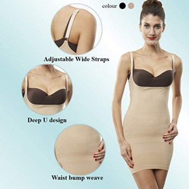 Franato Women's Shapewear Dress Control Slip Full Body Shaper Open Bust