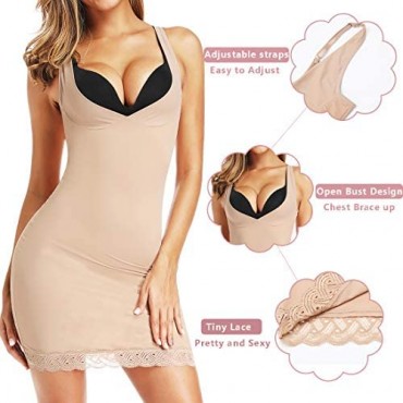 Full Slips for Under Dresses Women Tummy Control Slip Shapewear Slimming Body Shaper Slip