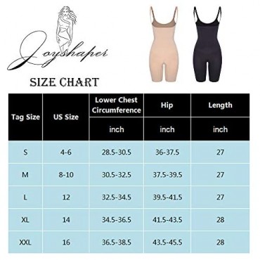 Joyshaper Full Body Shaper for Women Tummy Control Seamless Open Bust Bodysuit Mid-Thigh Shapewear
