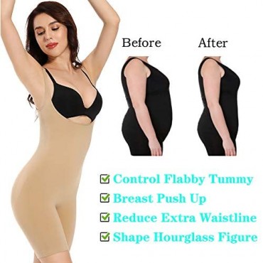 Joyshaper Shapewear Bodysuit for Women Open Bust Shapewear Tummy Control Fajas Thong Shaper