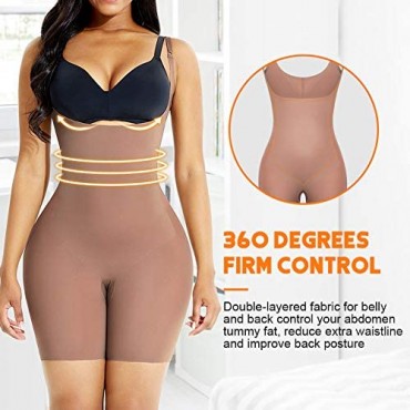 Lover-Beauty Shapewear for Women Under Bust Body Shaper Tummy Control High Waist Bodysuit