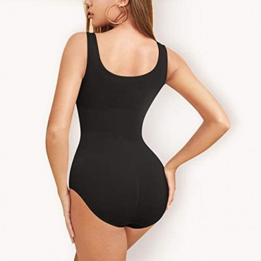 REYEOGO Shapewear Bodysuit for Women Waist Trainer Tummy Control Full Body Shaper Seamless Scoop Neck Jumpsuit