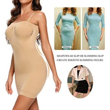Strapless Shapewear Slip for Women Tummy Control Seamless Full Body Shaper Under Dress Slip