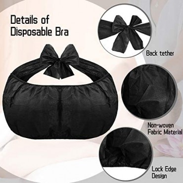 Boyiee 50 Pieces Disposable Bras Beauty Black Disposable Bra Women's Disposable Sunless Spray Tan Top Underwear Brassieres for Spray Tanning
