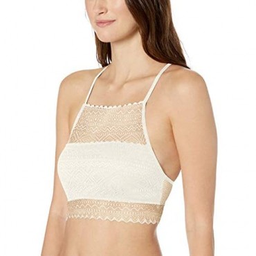 Brand - Mae Women's High-Neck Lace Bralette (for A-C cups)
