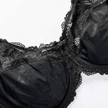 DELIMIRA Women's Plus Size Full Coverage Underwire Unlined Minimizer Lace Bra