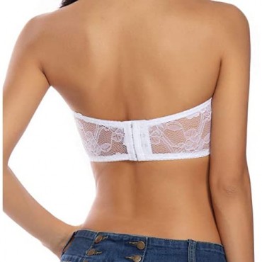 Lace Bralettes for Women Padded Bandeau Bra Strapless Tube Top Wireless Chest Wrap Basic Layering