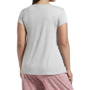 HUE Women's Sleepwell with Temptech Short Sleeve Pajama Sleep Top