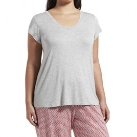 HUE Women's Sleepwell with Temptech Short Sleeve Pajama Sleep Top