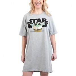 Star Wars Mandalorian Baby Yoda Grey Women's Sleep Shirt
